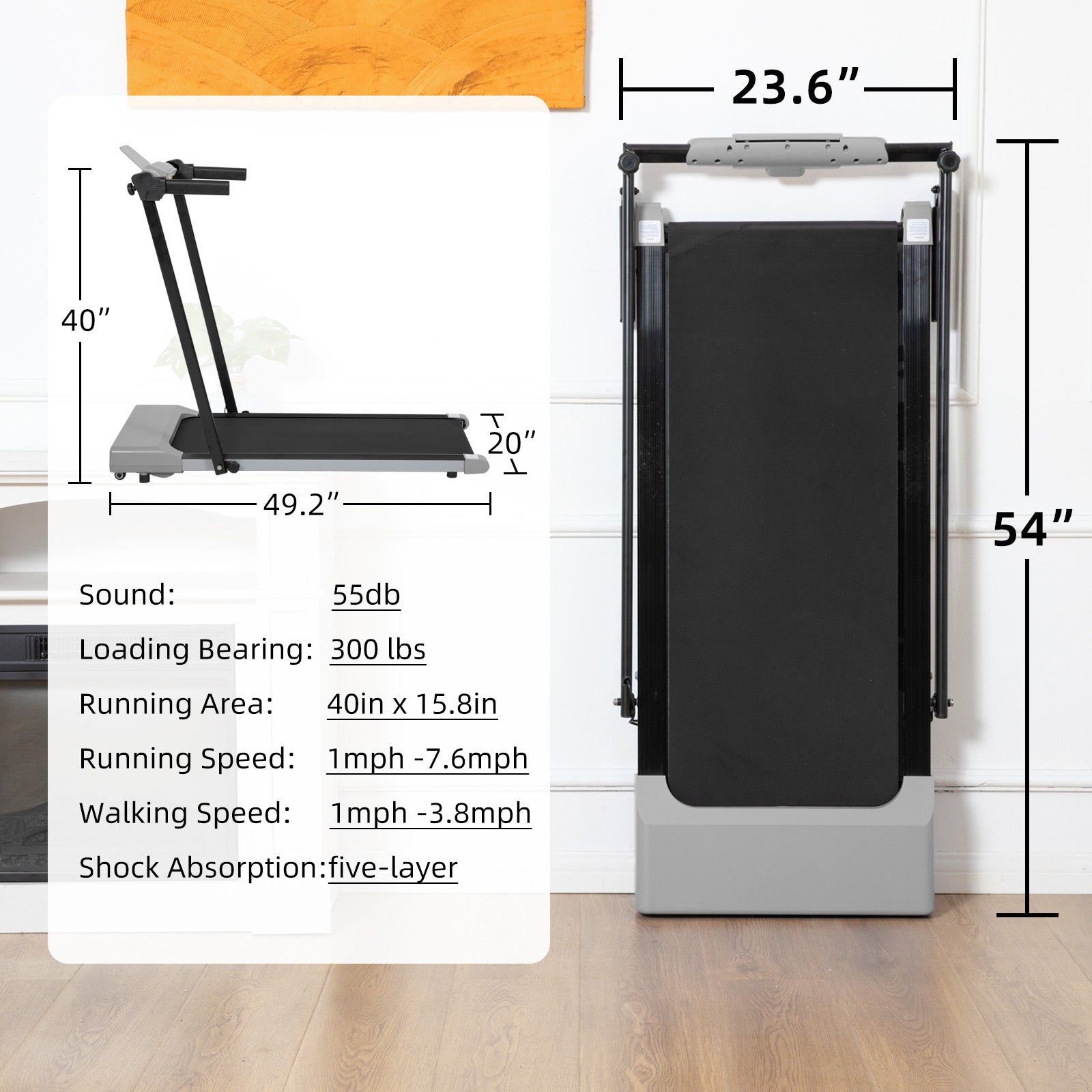 Treadmills For Home, Treadmill With LED For Walking & Running
