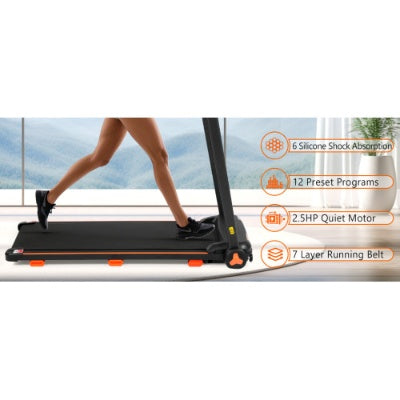 NEW Treadmills For Home, 2.5HP Quiet Folding Treadmill With Heart Rate Sensor, 300lbs Weight Capacity, 7.5MPH, Incline Treadmill With USB Charge Station Bluetooth Speaker, 6 Shock-Absorbing