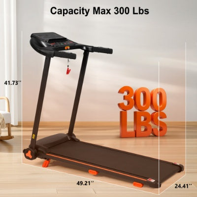 NEW Treadmills For Home, 2.5HP Quiet Folding Treadmill With Heart Rate Sensor, 300lbs Weight Capacity, 7.5MPH, Incline Treadmill With USB Charge Station Bluetooth Speaker, 6 Shock-Absorbing