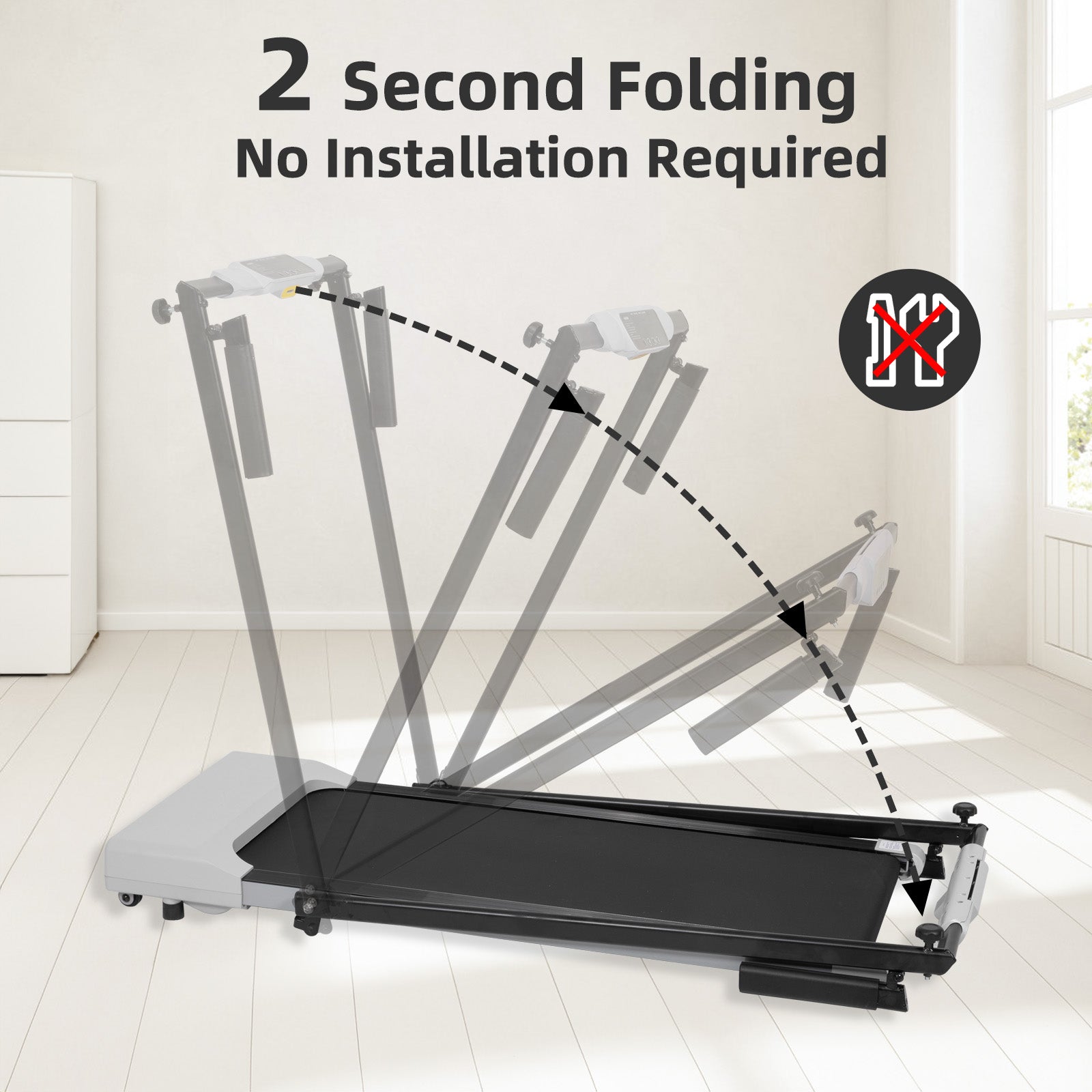 Treadmills For Home, Treadmill With LED For Walking & Running