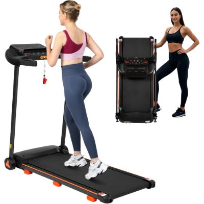 NEW Treadmills For Home, 2.5HP Quiet Folding Treadmill With Heart Rate Sensor, 300lbs Weight Capacity, 7.5MPH, Incline Treadmill With USB Charge Station Bluetooth Speaker, 6 Shock-Absorbing